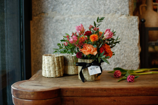 Mini cestita con flores otoñales