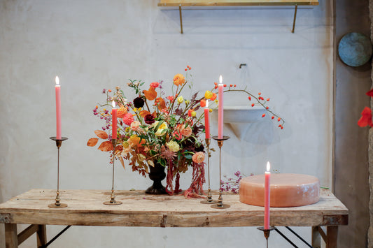 Pack de 6 velas en tonos rosa