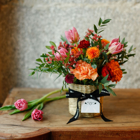 Mini cestita con flores otoñales