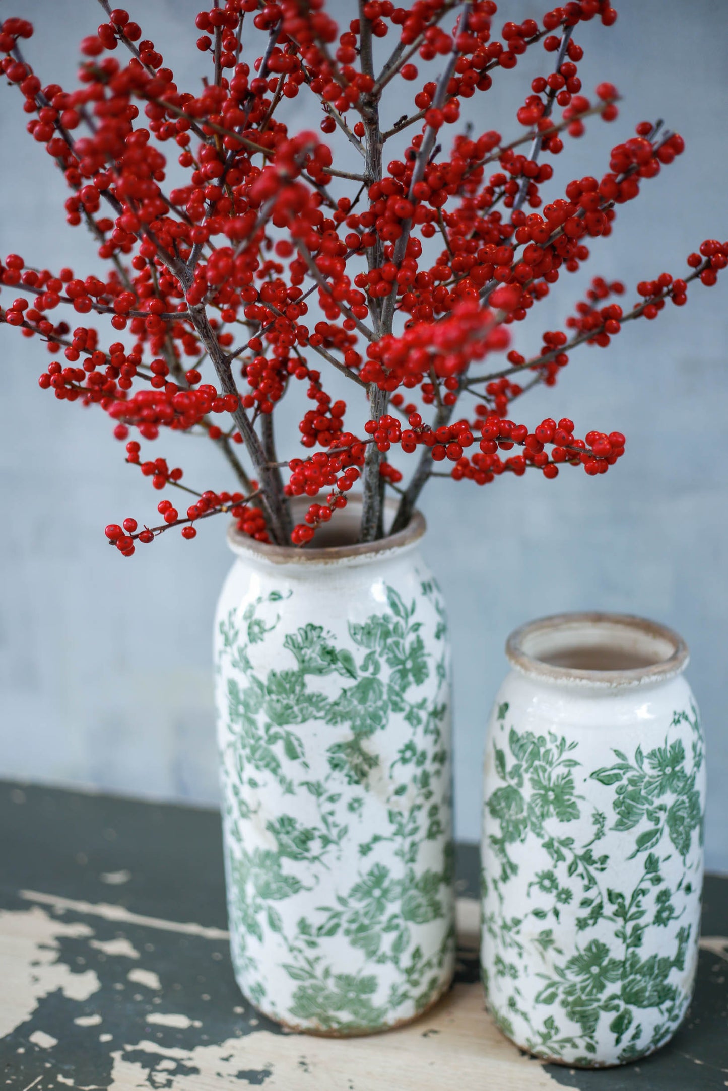 Ilex en jarrón print verde