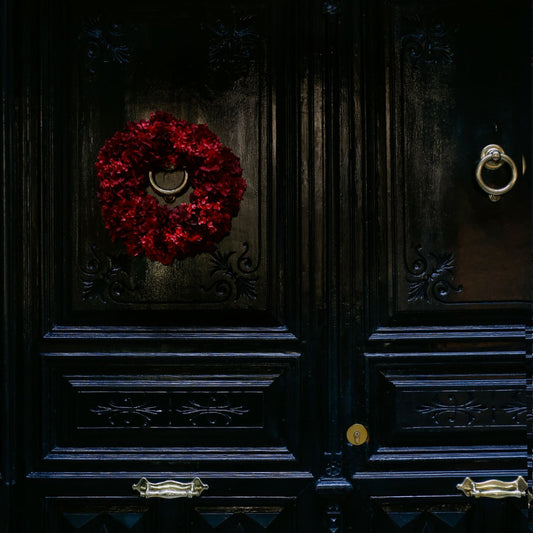 Corona de Navidad hortensias preservadas