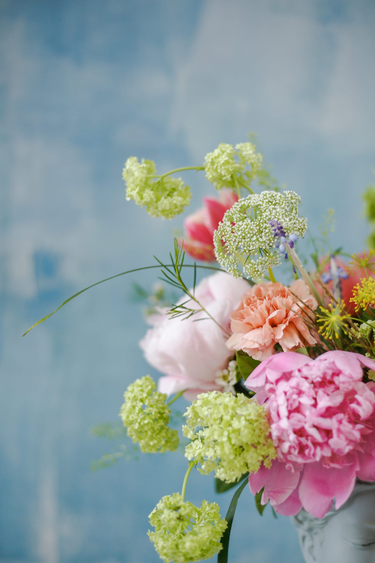 Flores en jarrón cabeza azul · Peony deluxe
