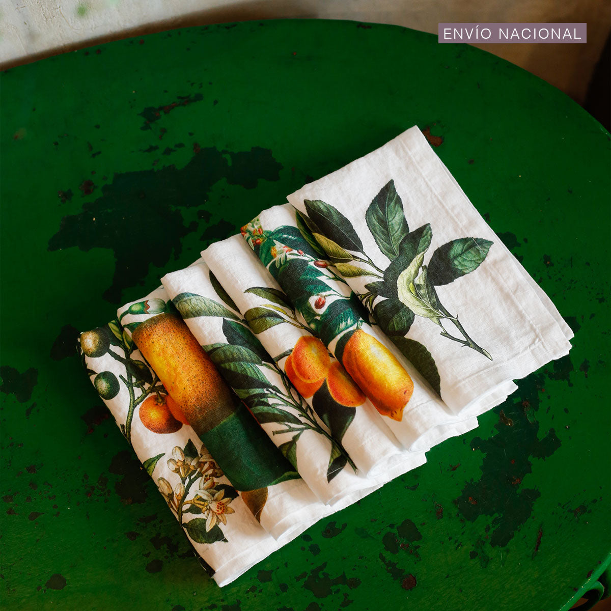 Servilletas de lino Print Citrus - Pack de 6