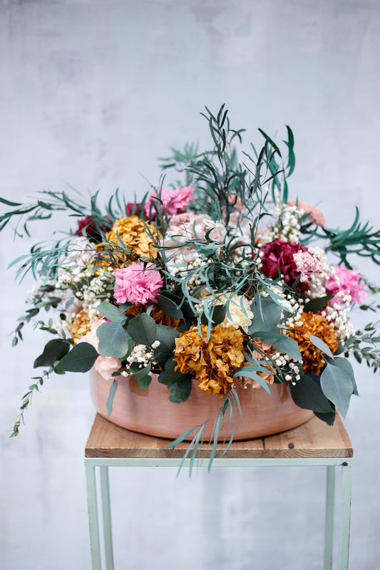 Arreglo de flores preservadas en cuenco XL