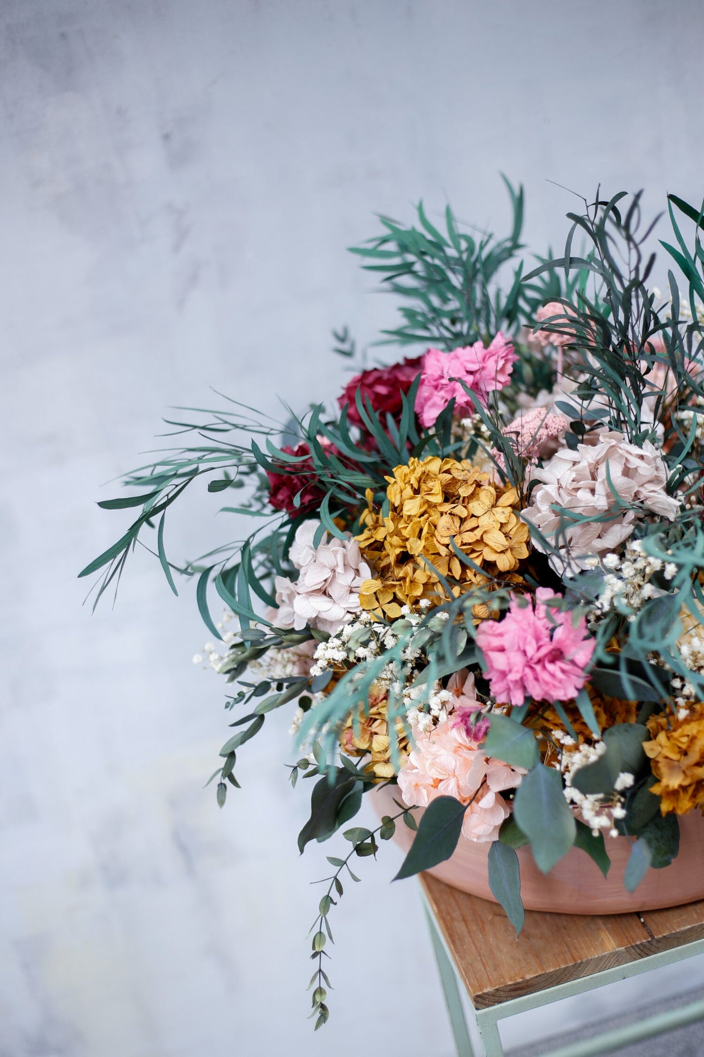 Arreglo de flores preservadas en cuenco XL