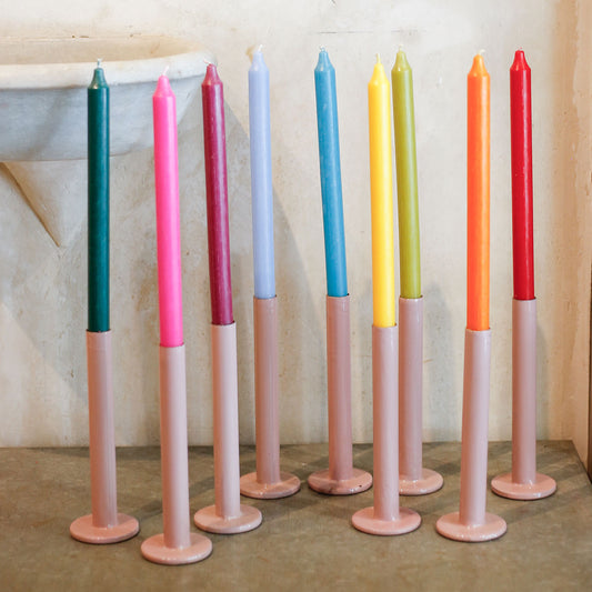 Pack de 6 velas · Colores variados