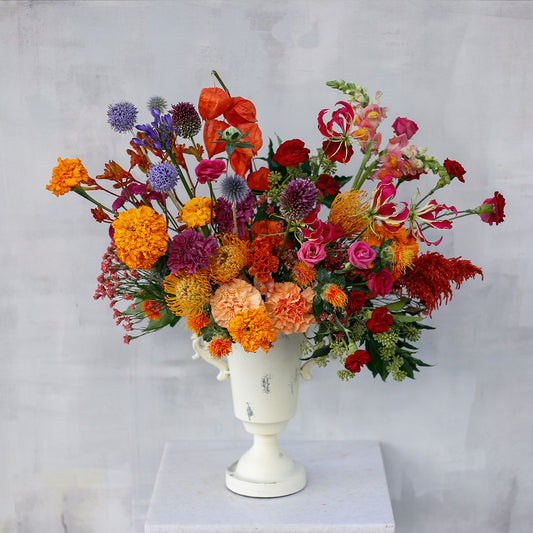 Arreglo de flores otoñal DELUXE en copa