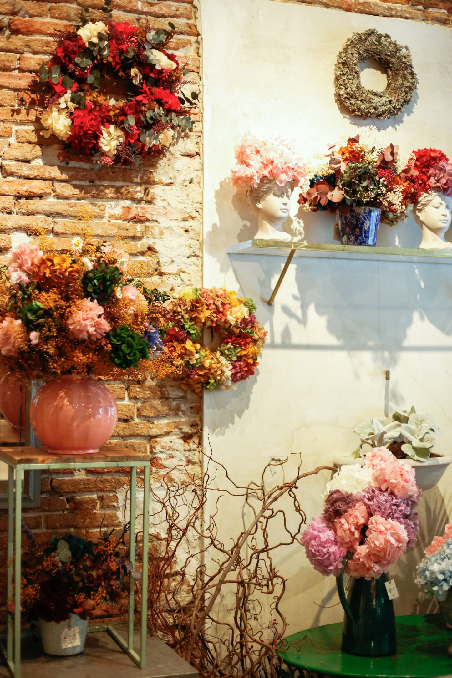 Corona de hortensias preservadas mix - Envío nacional