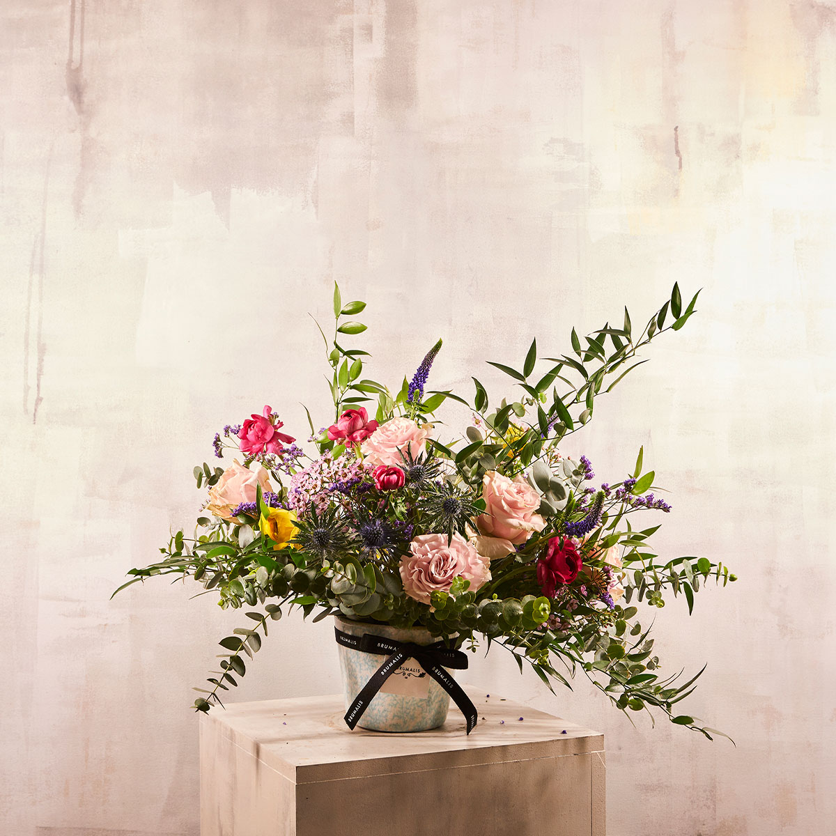 Flores preservadas en copa de cerámica · Dos colores - brumalis