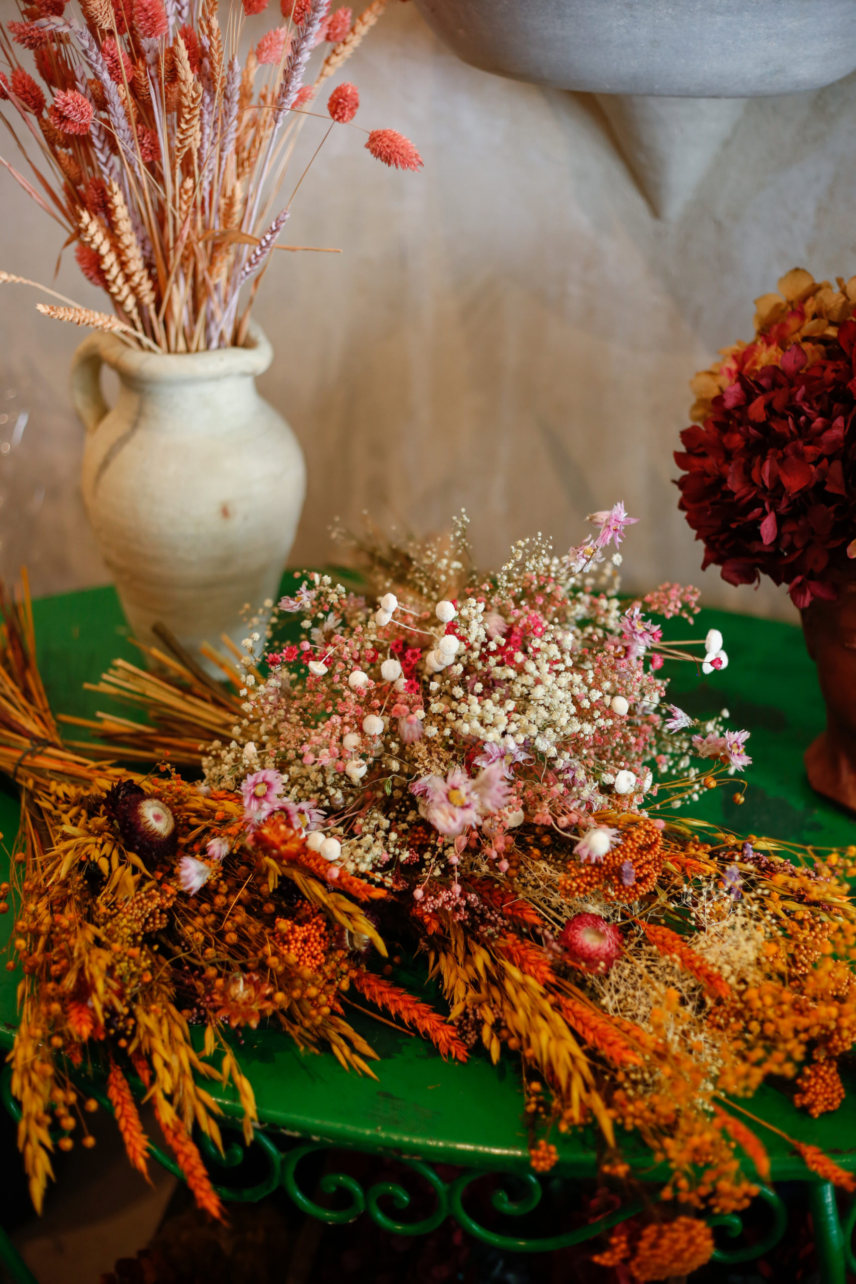 Flores preservadas en copa de cerámica · Dos colores - brumalis