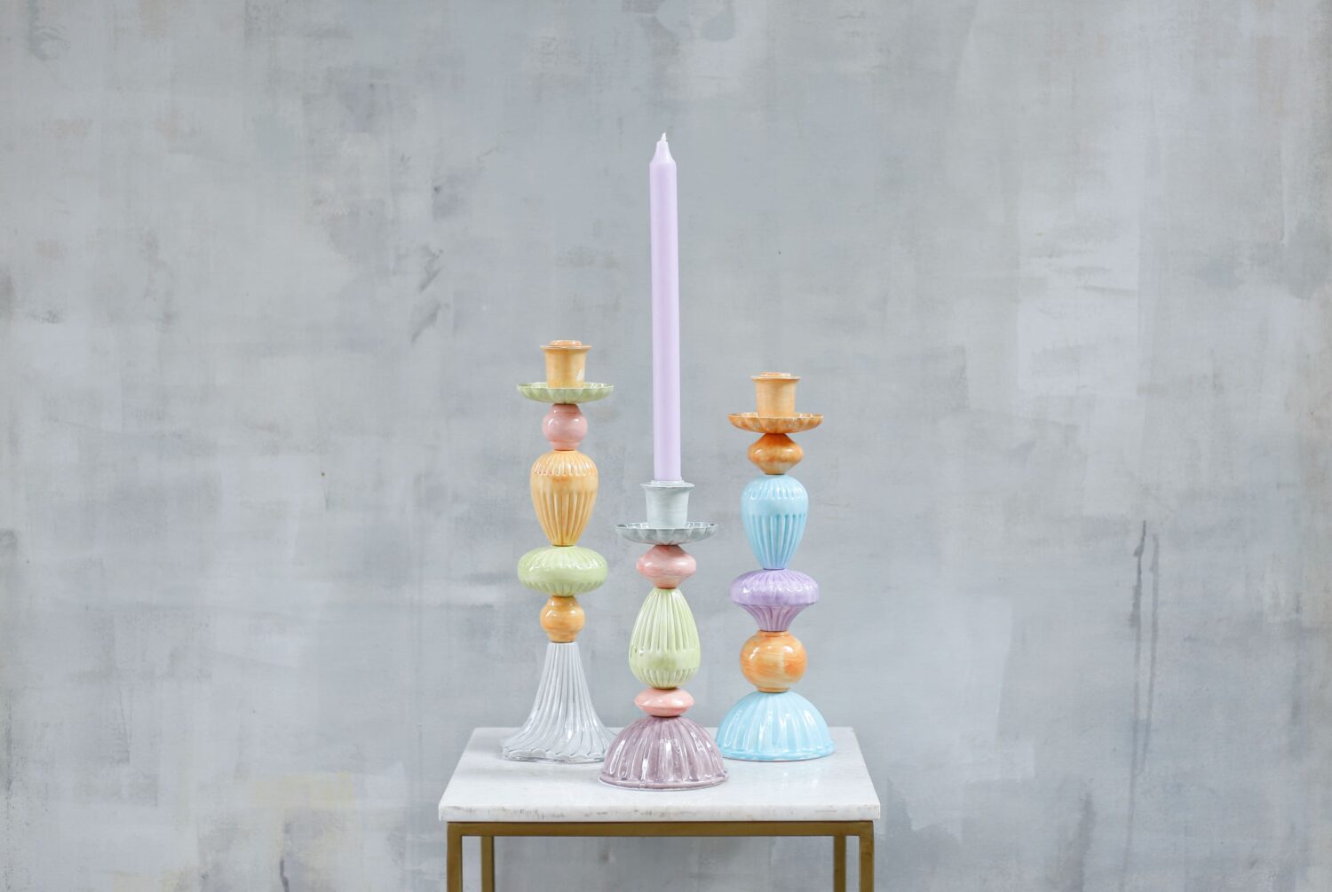 Candelabro de metal colores - tres tamaños - Imagen 3