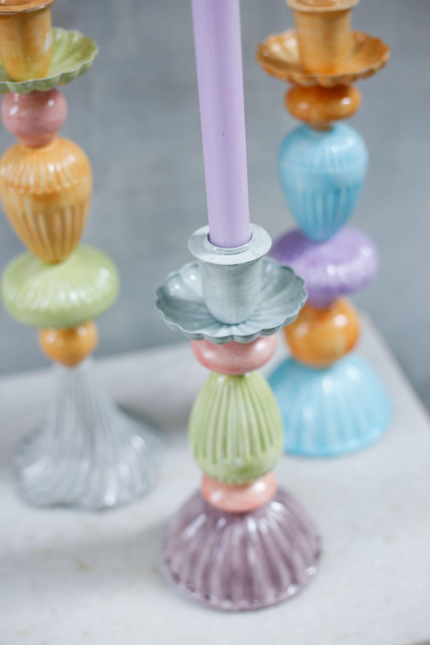 Candelabro de metal colores - tres tamaños - Imagen 5