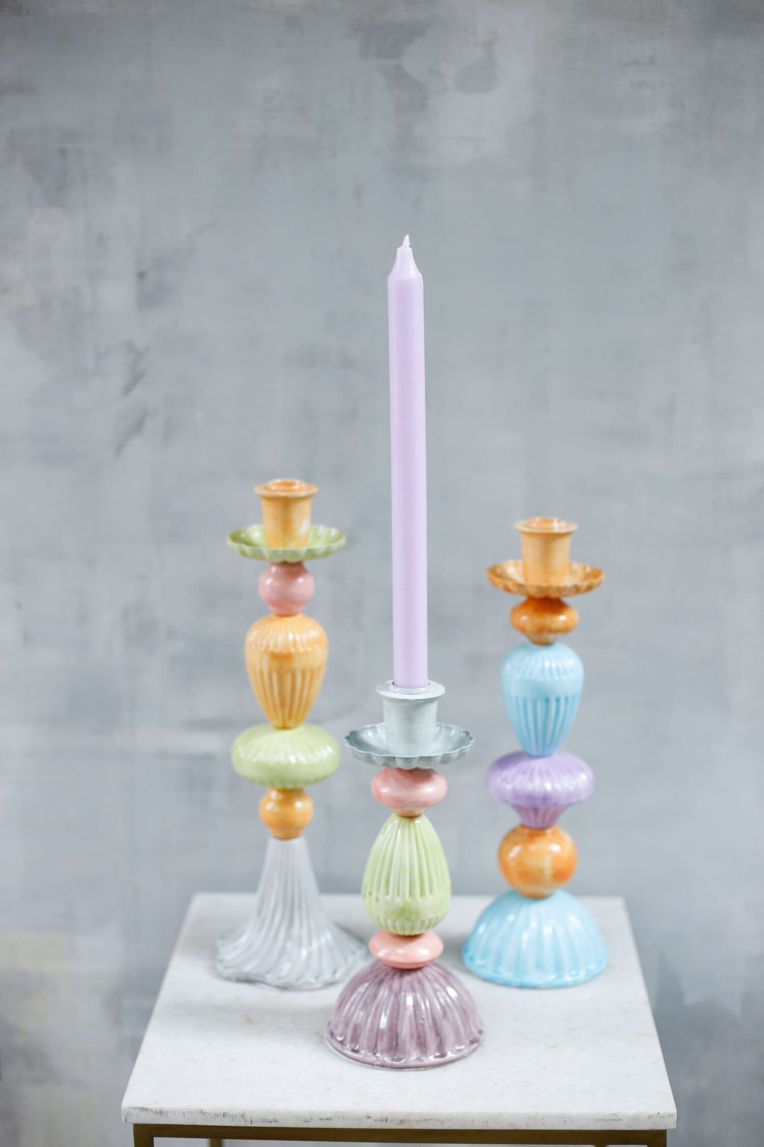 Candelabro de metal colores - tres tamaños - Imagen 4